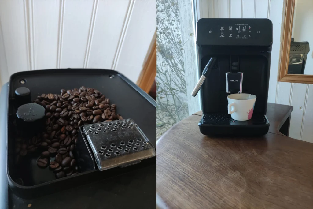 Broyeur et cafetière vu de face avis